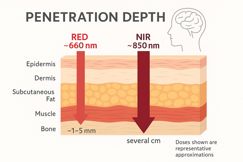 Red vs. Near-Infrared Light Comparison: Depth & Effects