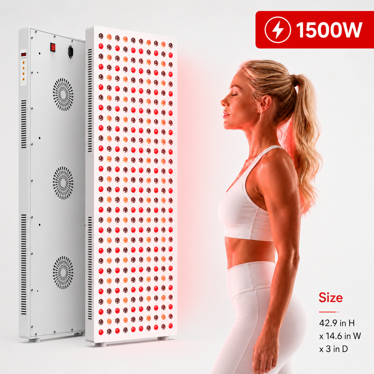 Red Light Therapy & Near Infrared Light Therapy Panel, Full Body, 1500W