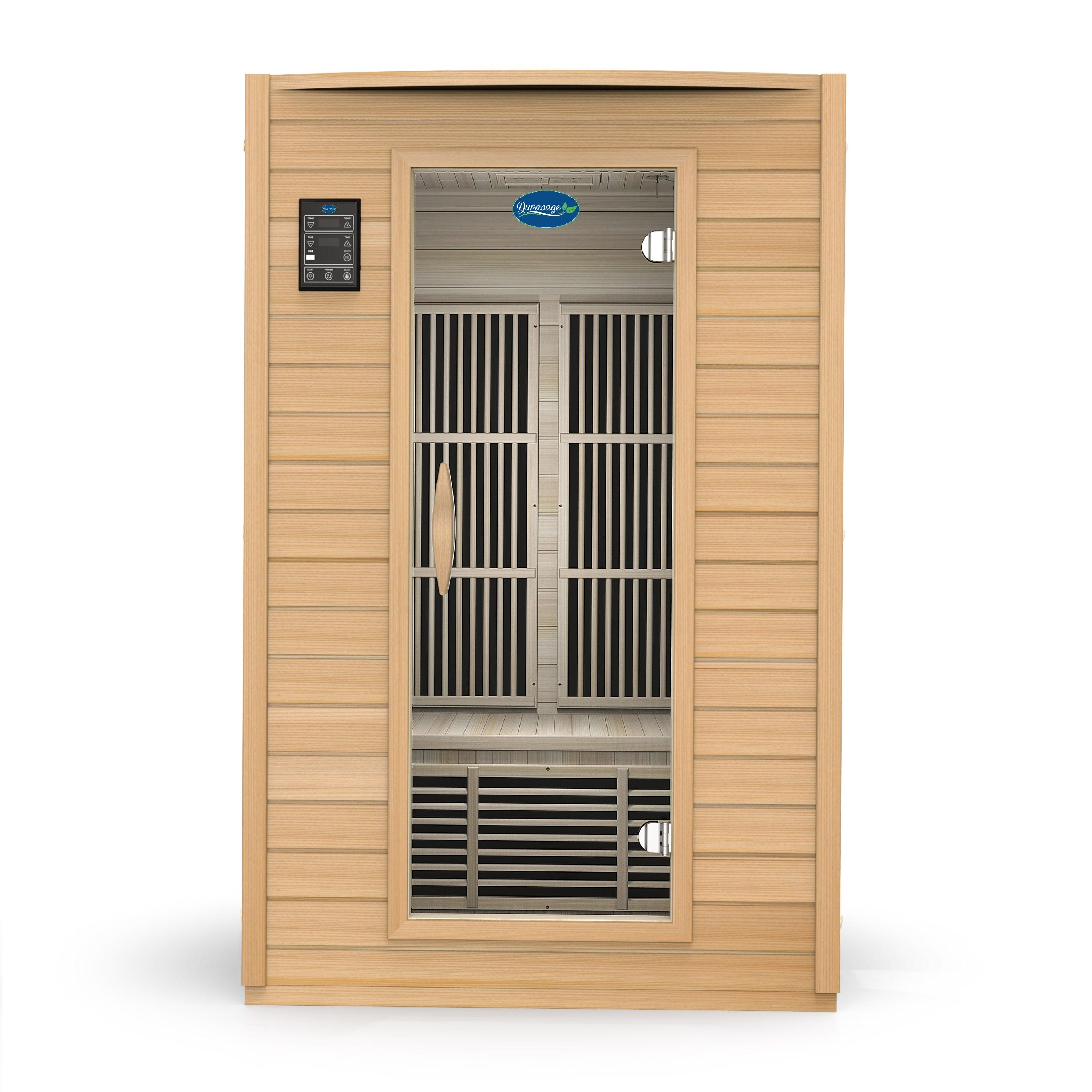 2-Person Carbon Infrared Sauna - Canadian Hemlock Wooden Sauna - 1700
