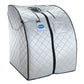 Large Portable Low EMF Negative Ion Indoor Sauna with Chair and Heated Footpad Included - Silver
