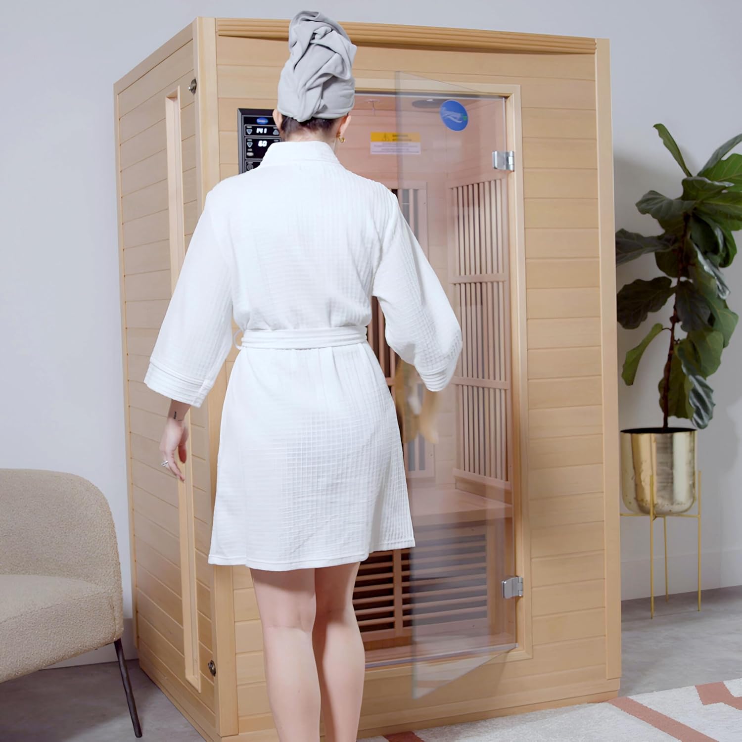 2-Person Carbon Infrared Sauna - Canadian Hemlock Wooden Sauna - 1700