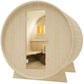 4-Person Outdoor Barrel Traditional Steam Sauna with Shingled Roof