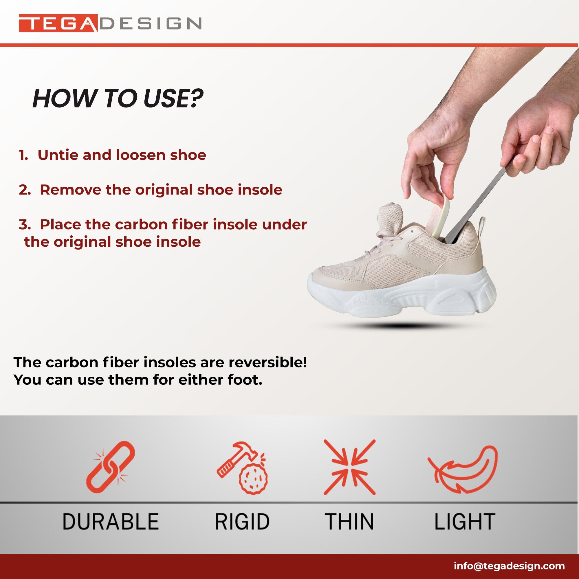 Kid's Carbon Fiber Insole For Idiopathic Toe Walking