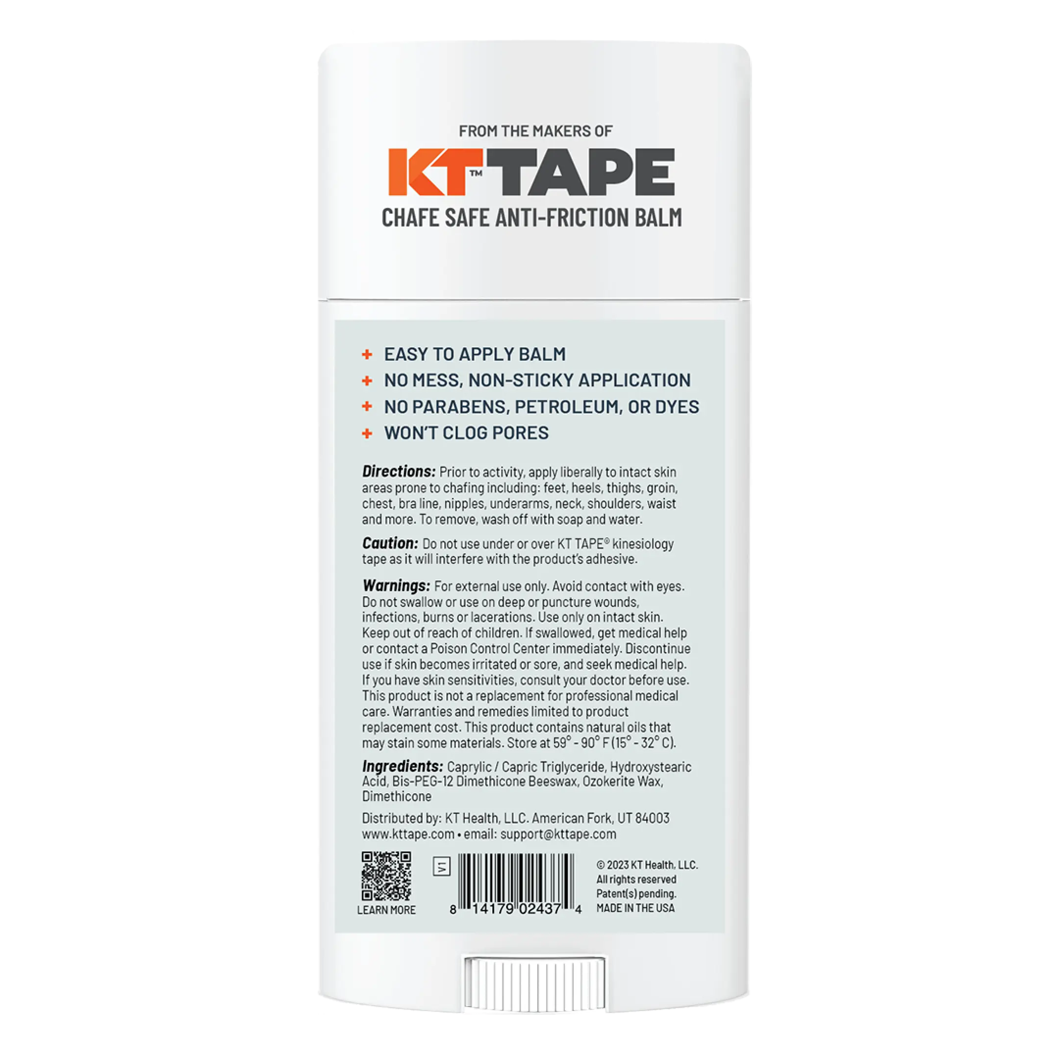 KT Health Chafe Safe™ Anti-Friction Balm