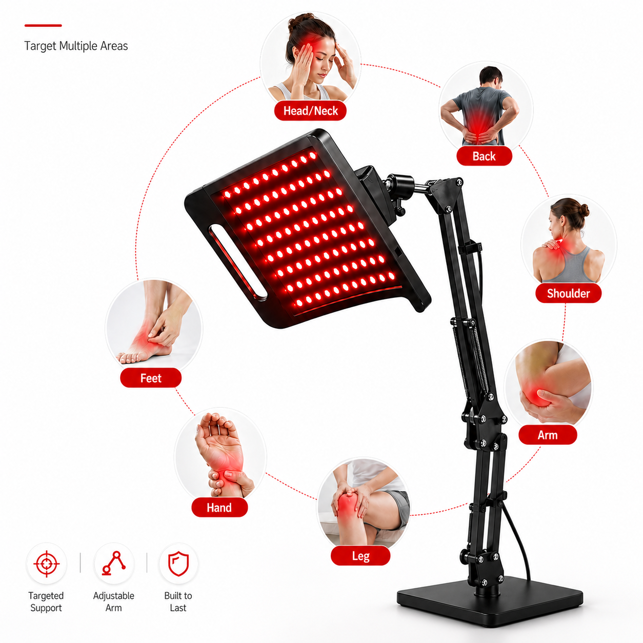 Red light therapy panel for home wellness and recovery