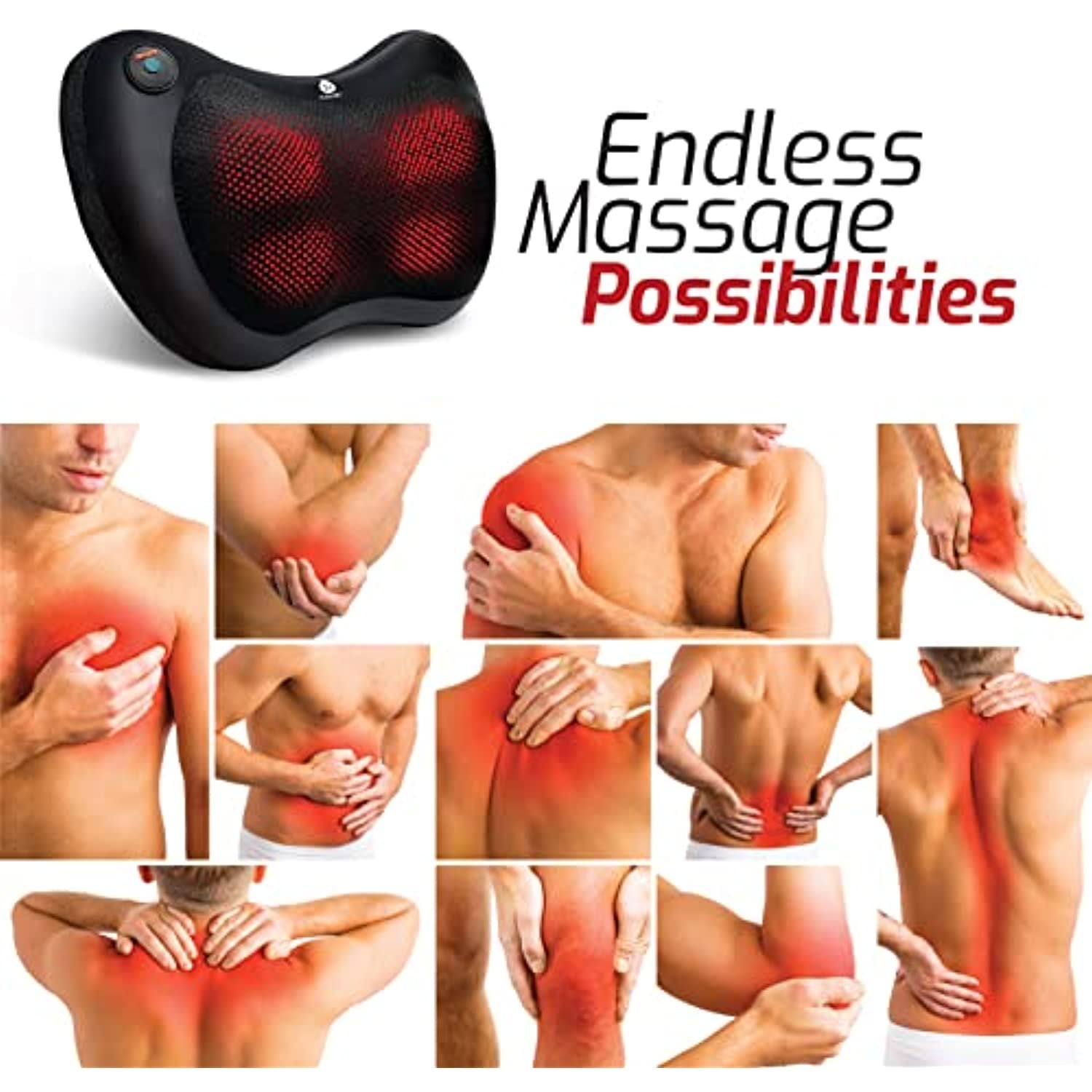 Travel Neck & Back Massager with Shiatsu & Heat