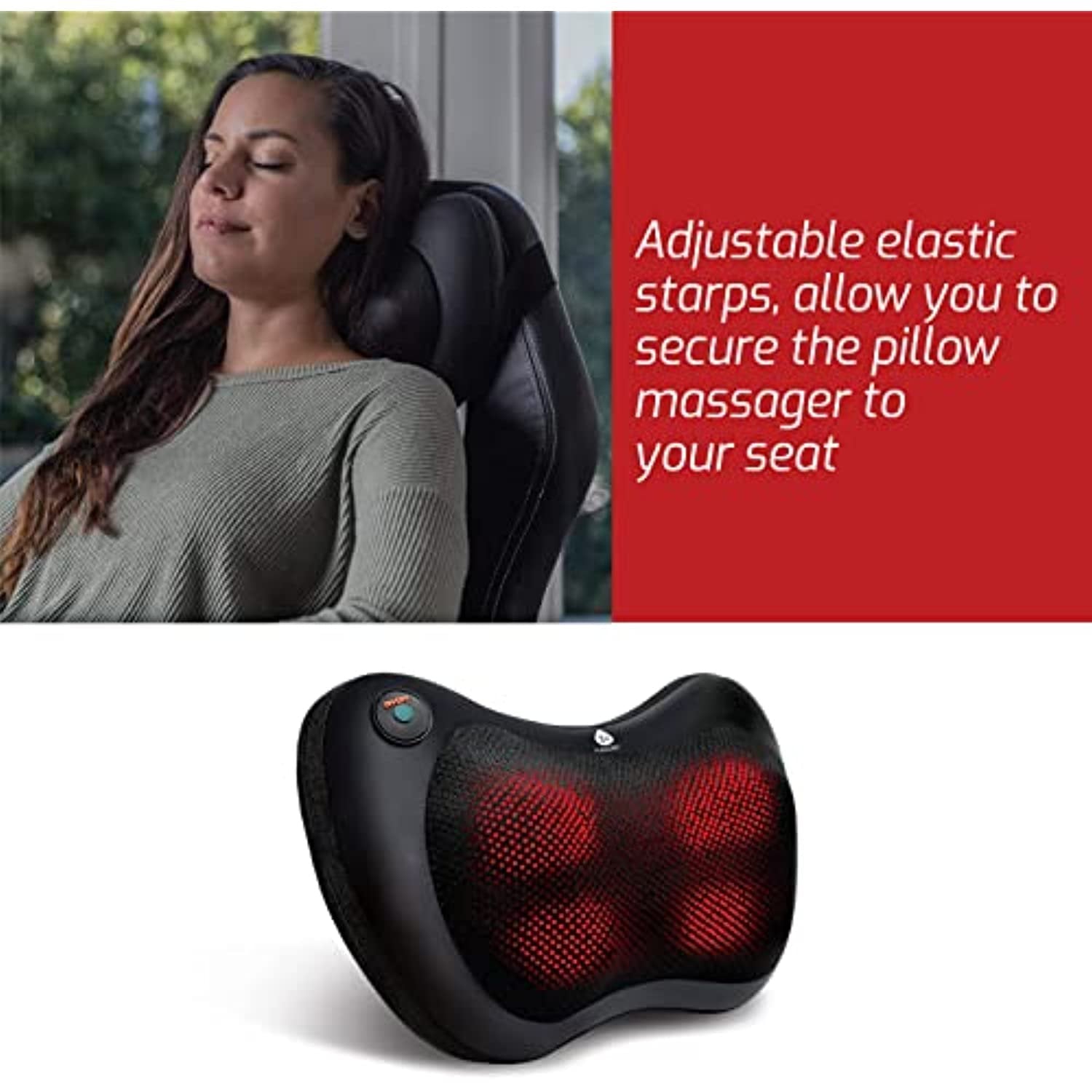 Travel Neck & Back Massager with Shiatsu & Heat