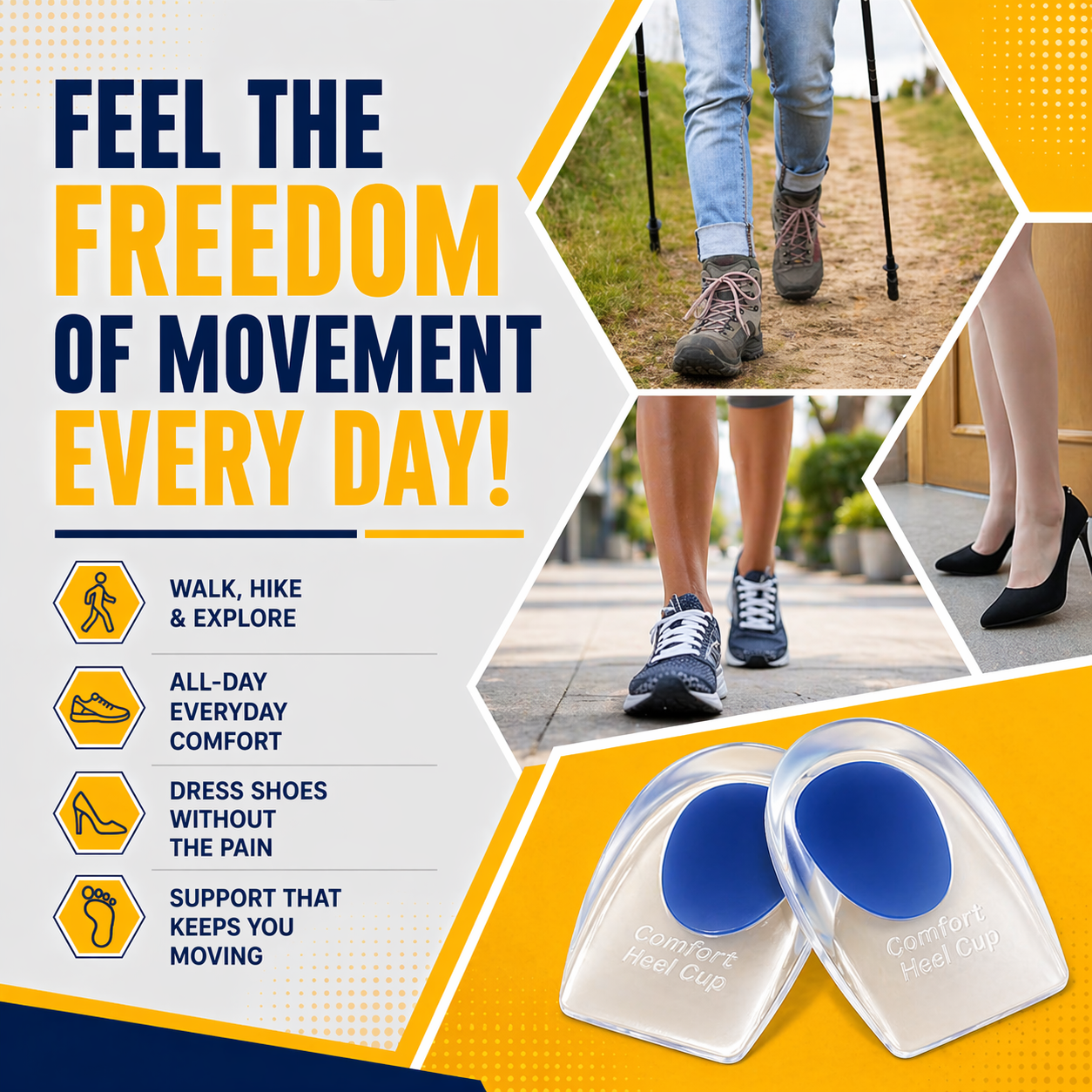 Heel Cups for Plantar Fasciitis & Achilles Tendonitis
