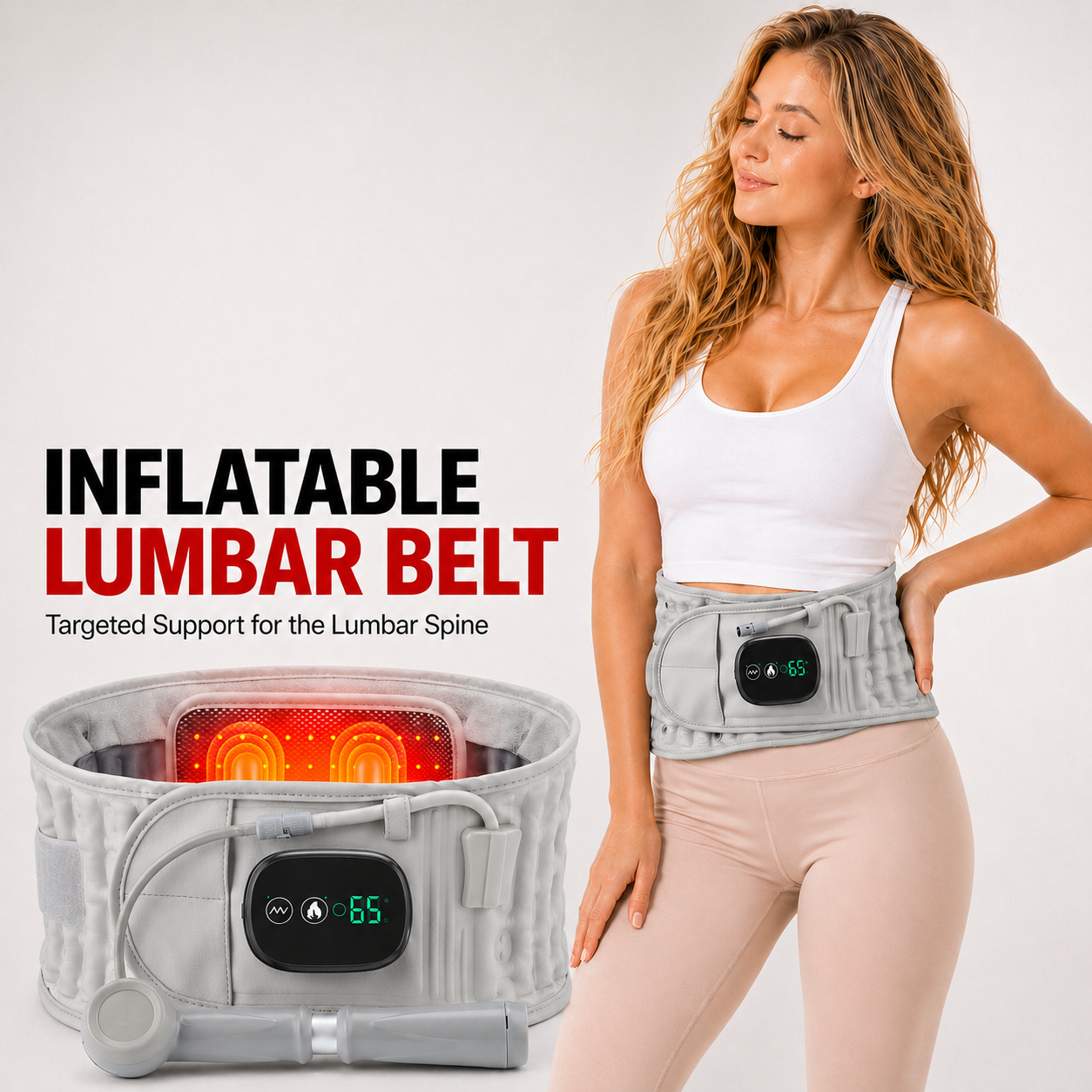 Inflatable Decompression Belt with Rechargeable Battery