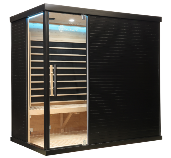Premium Black Box Far Infrared Sauna: 4 Person