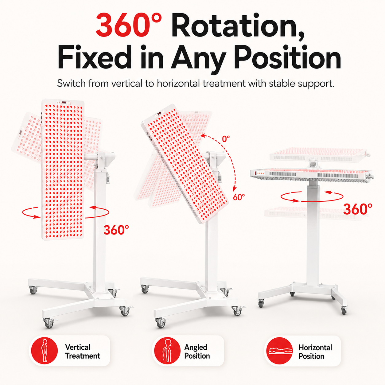 Red Light Therapy Rolling Stand for 1500W 2160W 2400W