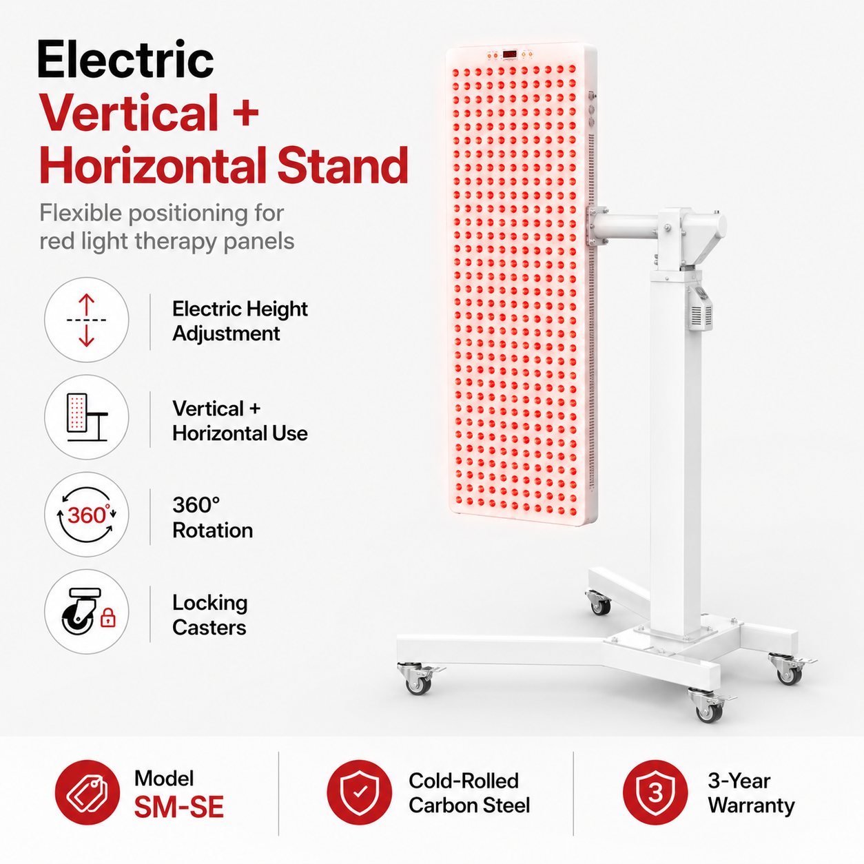 Red Light Therapy Rolling Stand for 1500W 2160W 2400W