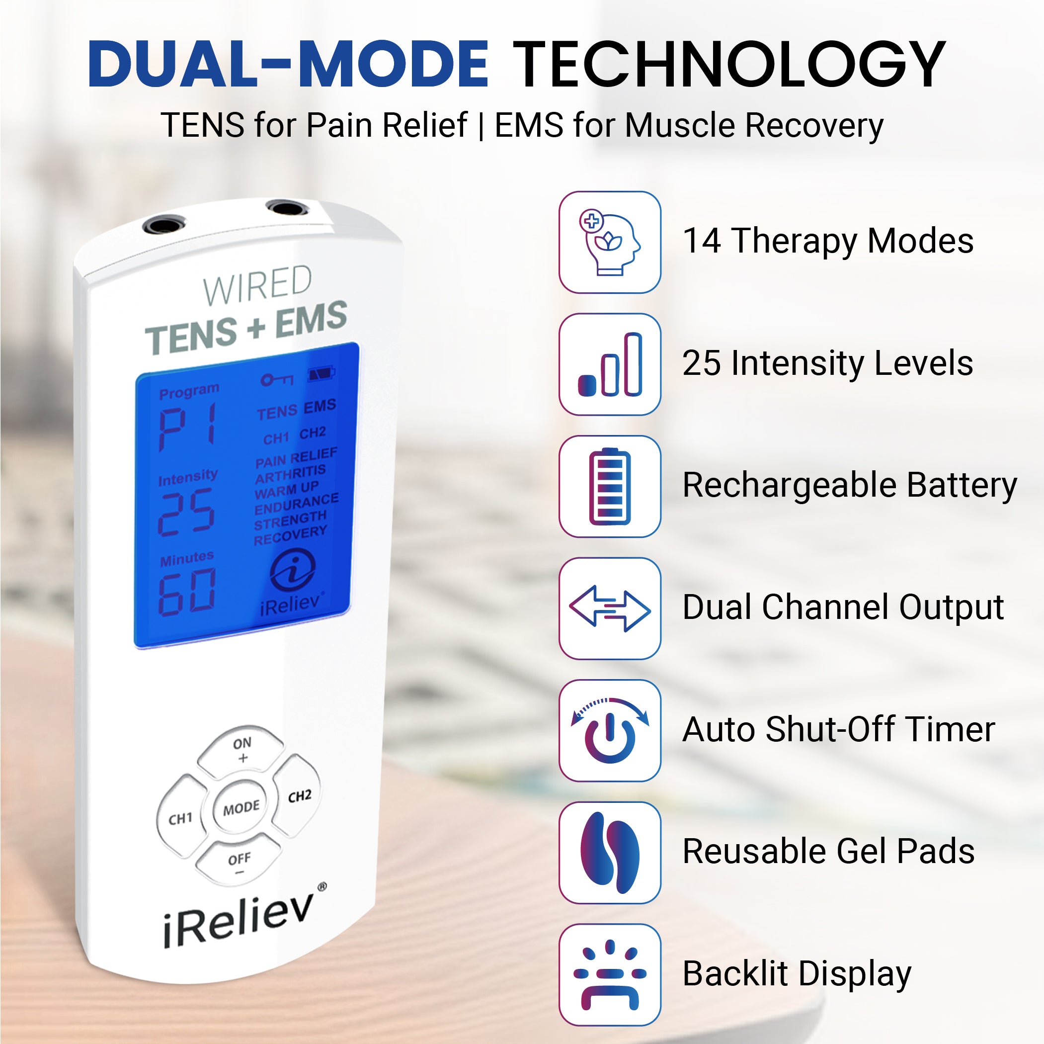 Premium TENS + EMS Pain Relief & Recovery