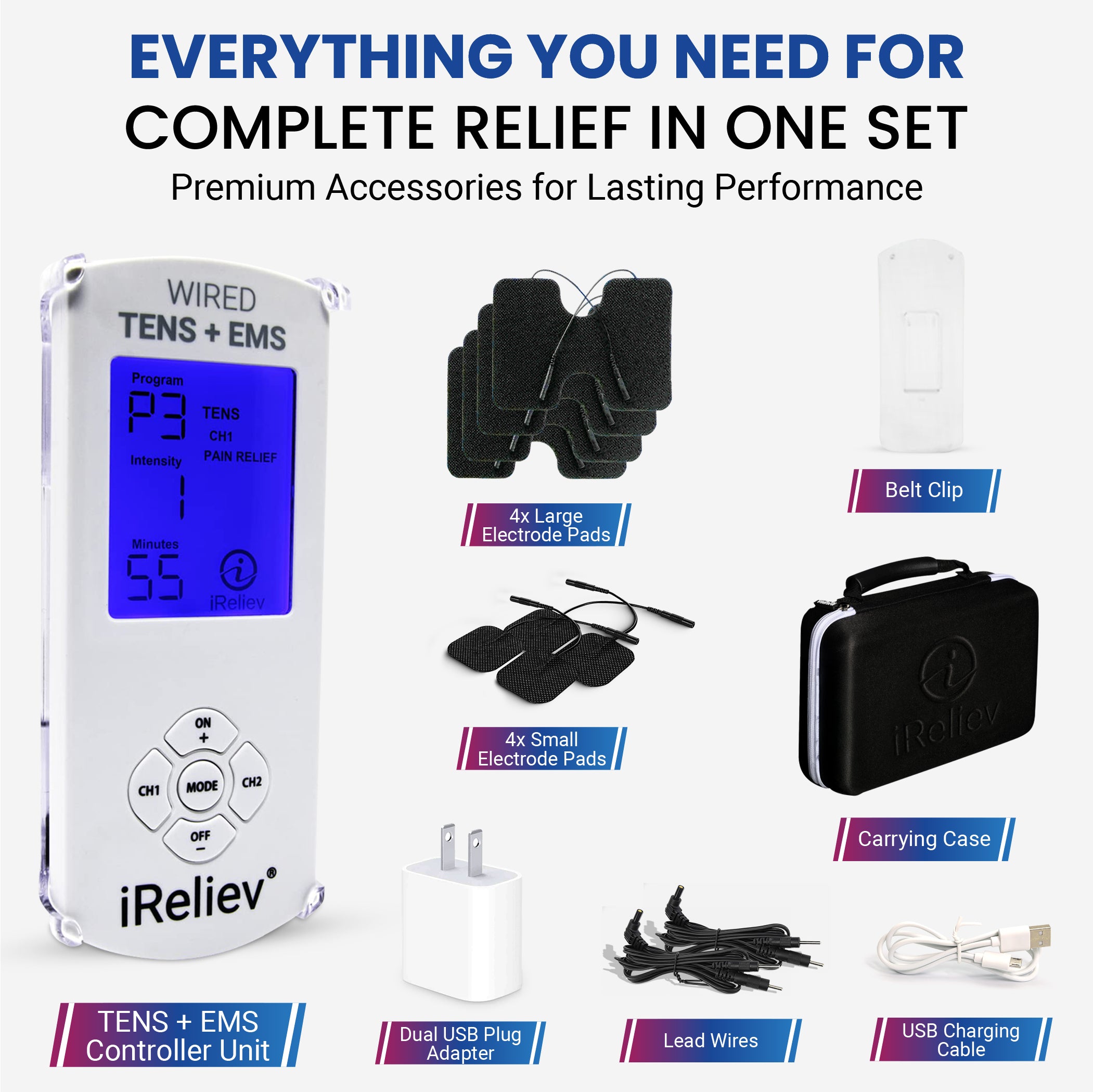 Premium TENS + EMS Pain Relief & Recovery
