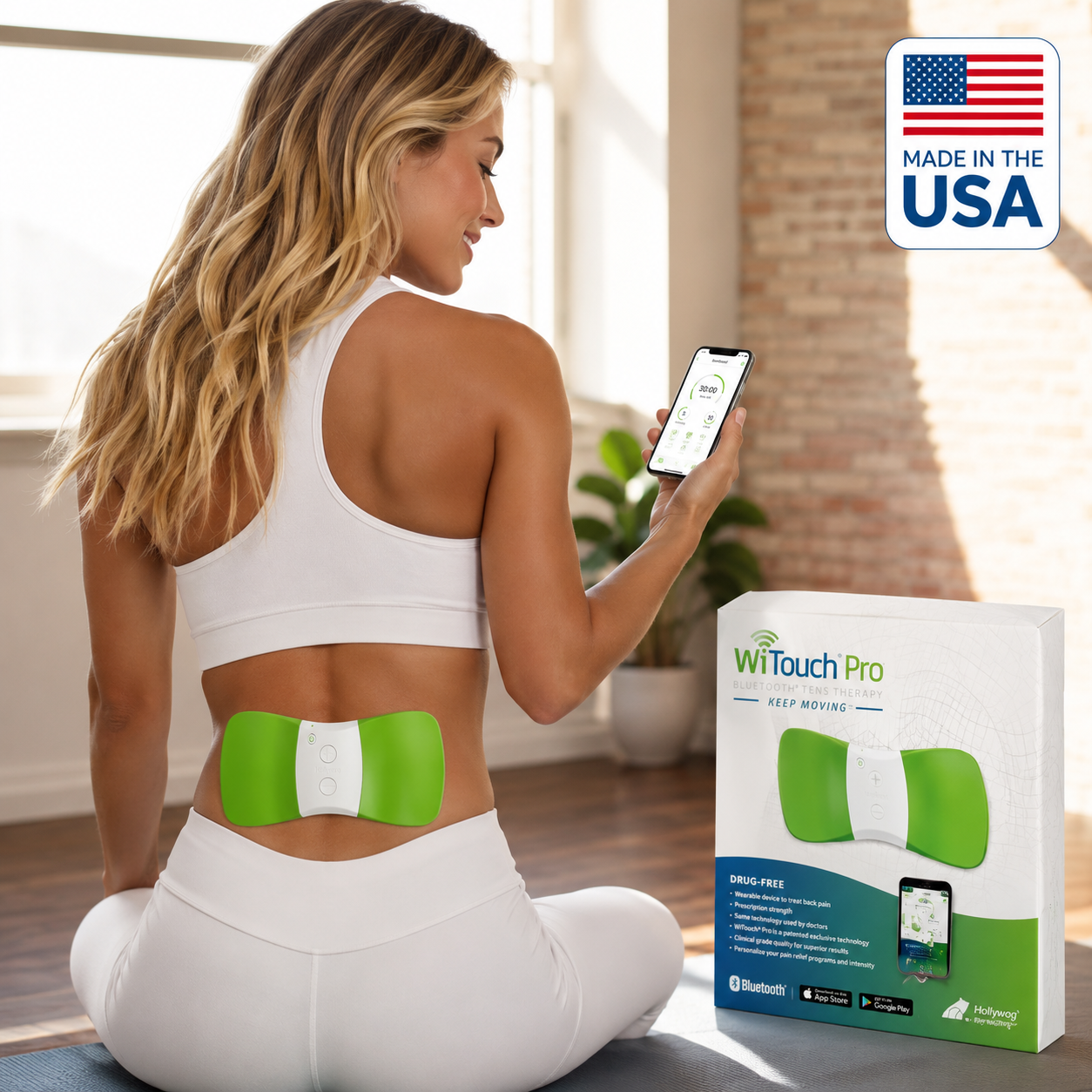 WiTouch Pro Wireless TENS Unit for Back Pain Relief