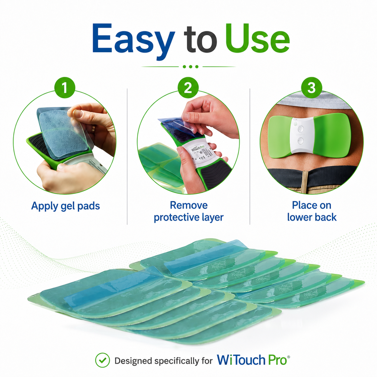 WiTouch Pro Wireless TENS Unit for Back Pain Relief