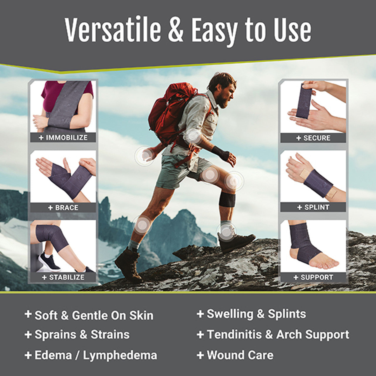 Self Adhering Max Compression Bandage Wrap