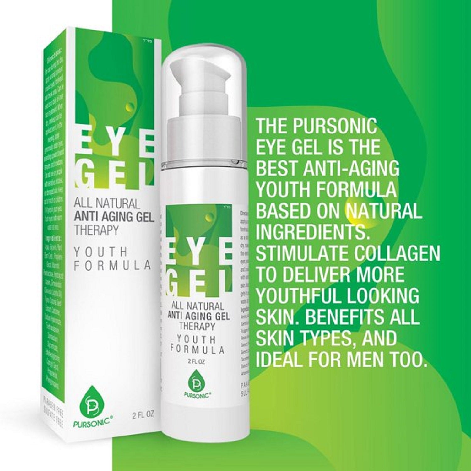 All Natural Professional Anti Aging Eye Gel 2 Oz.