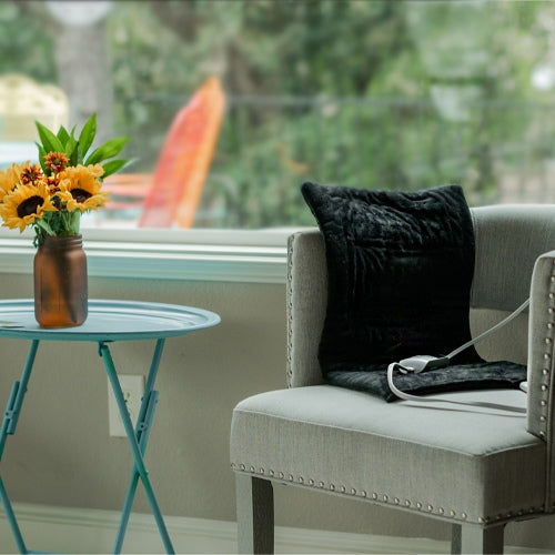 iReliev Heating Pad Ultra Soft Plush Lifestyle Portable in Living Room